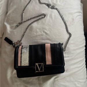 Victoria's Secret Black and Pink Crossbody Bag